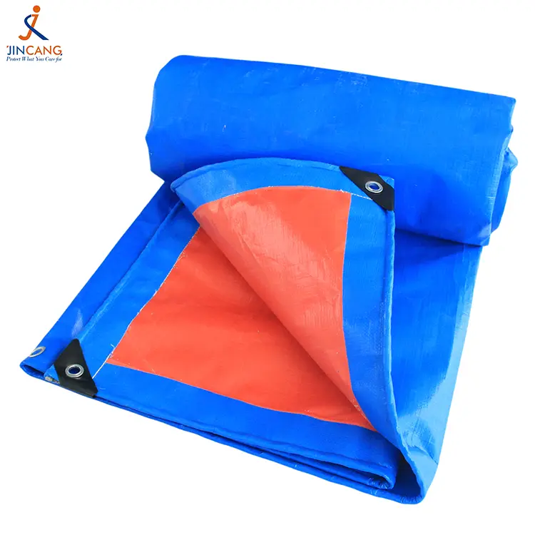 180G Blue Orange PE tarpaulin