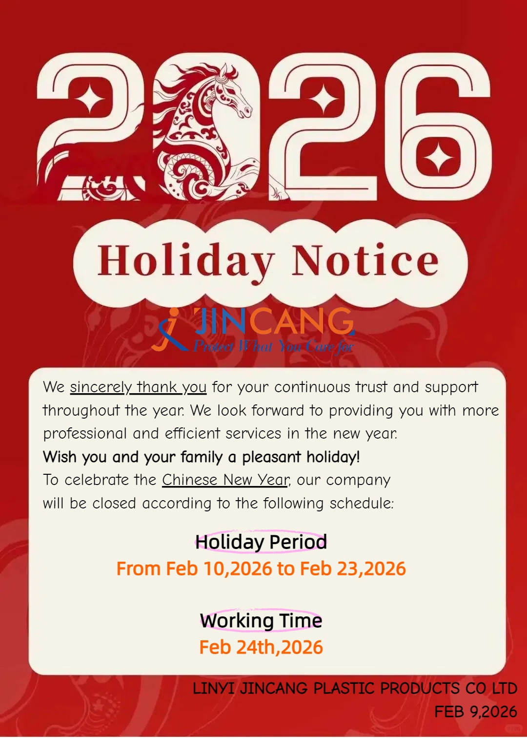 Oznámení o prázdninách